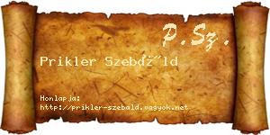 Prikler Szebáld névjegykártya